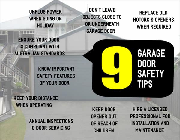 What are the safety measures for garage door installation?